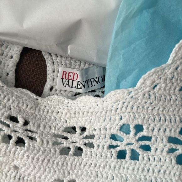 Red Valentino Crochet-knit Cotton Top White size Large - Picture 8 of 10